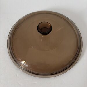 Pyrex 623-C Brown / Amber Round Casserole Lid Replacement Vintage
